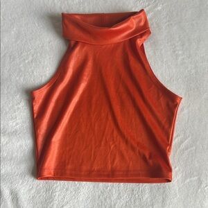 Orange Sleeveless Crop Top